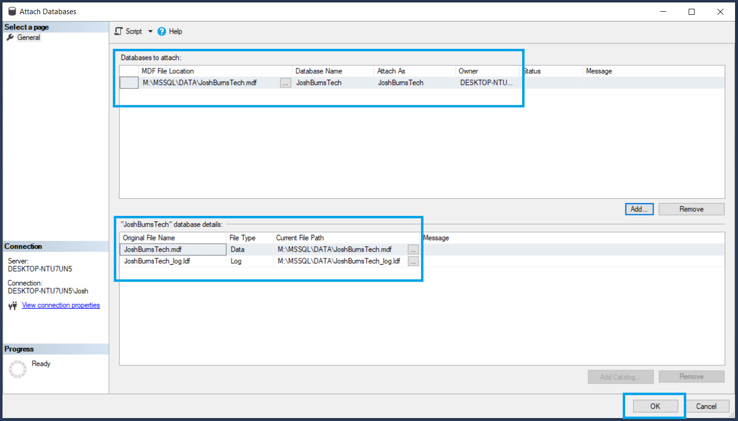 Detach And Attach A Database In SQL Server Simple Steps Josh Burns Tech